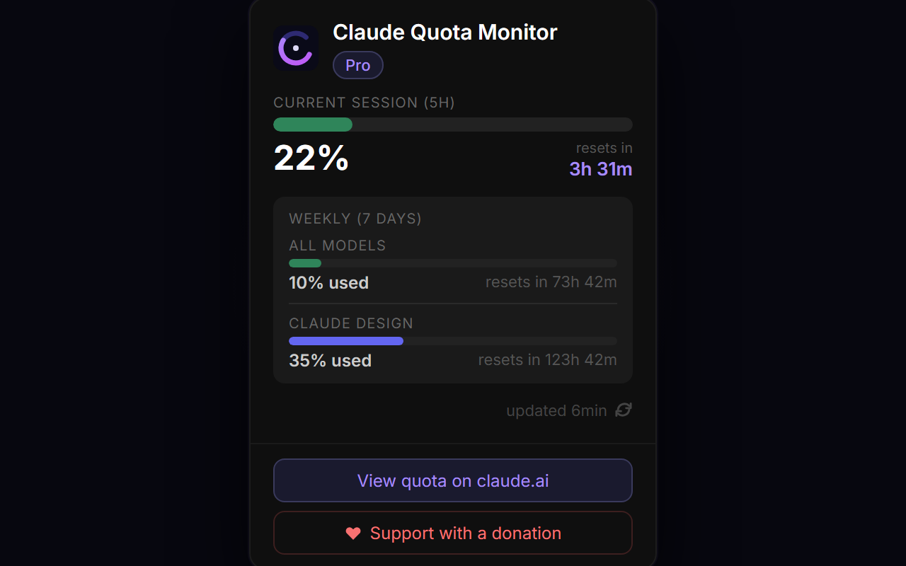 Claude Quota Monitor — English